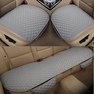 Araba koltuğu kapaklar keten kapak ön/ arka/ tam set keten yastık pedi koruyucu otomotiv iç uygun kamyon SUV minibüsünü seçin