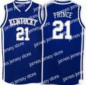 Basketbol Formaları Özel XXS-6XL Vintage Nadir Erkekler #21 Kentucky Tayshaun Prens Mavi Koleji Basketbol Forması Beden S-4XL veya özel herhangi bir isim veya num