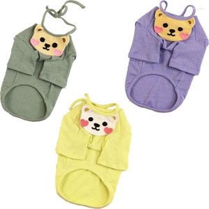 Köpek giyim boş köpek kıyafetleri hoodies tişört küçük köpekler için chihuahua bichon yeşil mavi sarı gömlek önlük seti evcil hayvan dip