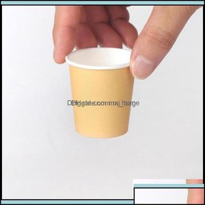 Tek Kullanımlık Kupalar STS Mini Kağıt Tatma 60ml İçme Çay Bardağı Kahve Süpermarket Promosyon Örnek Damla Teslimat 2021 STS Mutfak DHK3O