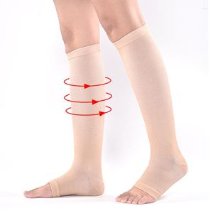 Erkek Çorap 1 Çift Nefes Kadın Erkek Unisex Ince Bacak Desteği Burnu açık Sıkıştırma Kış Isıtıcı Diz