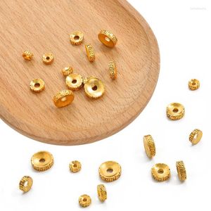 Boncuklar 6/8/10/12mm 24K Altın Kaplama Pirinç Gevşek Metal Metal Septa Mücevher Yapımı DIY Charm Bilezikler Kolye Aksesuarları