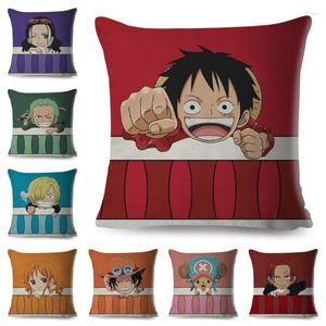 Cushion Japan Anime Pillow Case Decor One Piece Luffy Cartoon Pillowcase Cover для дивана Home Car Room 45x45см