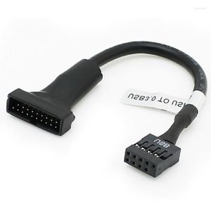 Cabos de computador 19/20 pinos USB 3.0 fêmea para 9 2.0 macho placa-mãe cabo adaptador de cabeçalho