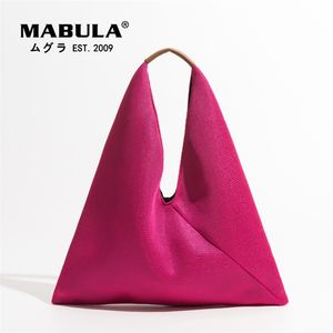Akşam çantaları mabula markası kadınlar tote hobo el çantası üçgen tasarımı yaz örgü net plaj çantası hafif zarif portatif omuz çantası 220829