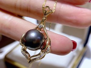 Подвесные ожерелья капают / 11-12 мм подарки с жемчужной ожерельем из черной соленой воды