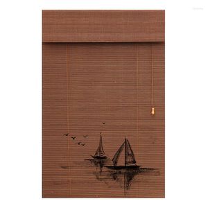 Занавеска напечатана бамбук в китайском стиле дзен Zen гостиная балконная спальня, спальня чай поднимается и выпадает с экрана