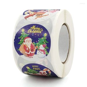 Hediye Sargısı 500pcs/Roll Merry Noel El Yapımı Çıkartma Kart Kutusu Paketi Noel Baba Teşekkür Eden Çıkartmalar Zarf Mühür Etiketleri Yıl Dekoru