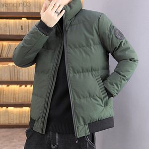 Jackets masculinos Moda Baseball Classic Men Parka Stand Collar Zipper Fall Jacket Color Solid Corean Style Slim Fit Basic Man L220830