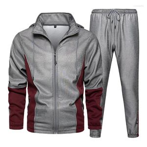 Erkek Trailsits 2022 Erkekler Hip Hop Trailsuit Erkek Bahar Giyim 2 Parçası Setler Man Street Giyim Fermuar Jacets ve Harem Pants Sweatshirt