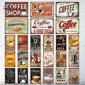 Металлическая живопись Retro Cafes Kitchens Decorative Panels Plate Знак металлические плакаты Vintage Tin Sign Coffee Shops Bars Wall Plaques Decor T220829