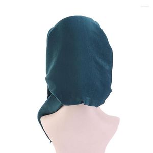 Visörler Saf Renk Müthiş Dantel-Up Tasarım Kadın Headwraps Sold Sabit Eşarp Uyku için Giymesi Kolay