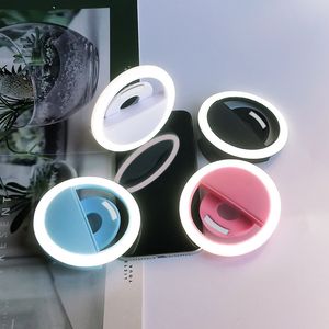 RK12 Selfie Led Yüzük Işık Taşınabilir Mobil Selfie Lamba Klip Lampe Selfi Telefon Lens Fotoğraf Aydınlatma Fotoğraf Stüdyosu