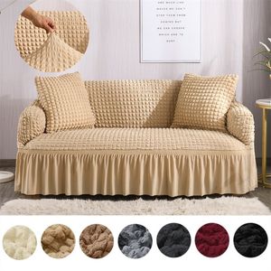 Chaves de cadeira Sofá Seersucker para a sala de estar Elastic Slipcovers de sofá sólido e elástico