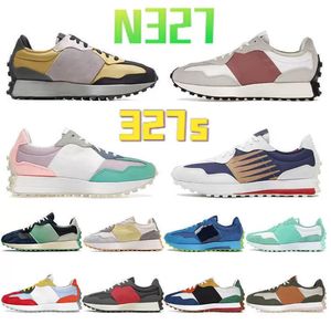 Yeni Tasarımcı N327 Koşu Ayakkabıları sandalet Erkek Kadın Sneakers Açık Gri Çiftçi Pazarı Çok renkli Bej Bordo Deniz Tuzu Siyah Haki 327s rahat ayakkabılar