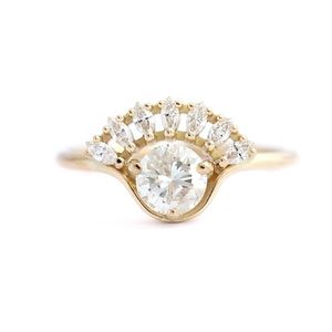 Solitaire Yüzük Alyans Markiz ve Tur 1CTW Lab Diamond Solitaire Nişan Yüzüğü Katı 14K Sarı Altın Kadınlar için 220829