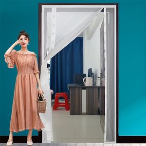 Sheer Curtains White Magnetic Curtain Anti Mosquito Net Door Window Screen Insect Mesh Custom Size Easy Installation Side Open Automatic Close 220830