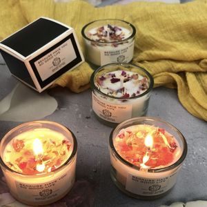 Candele Romantiche Candele profumate al petalo di rosa naturale 30g Cera di soia per la decorazione domestica Bagno antistress Regalo per la festa di Natale Compleanno 220831