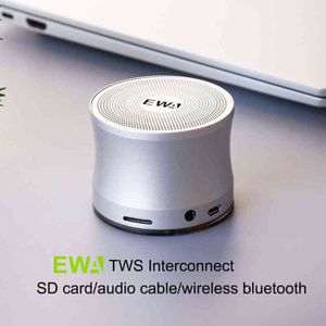 Taşınabilir Hoparlörler EWA A109 TWS Bluetooth Hoparlör Metal Aux-In Micro SD Mikrofonlu Taşınabilir Müzik Hoparlörleri Ev İçin Sandıklar Ses Kutusu T220831