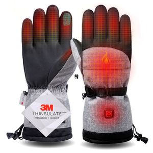 Ski Gloves Cotton Heating Winter Hand Warmer Electric Thermal Waterproof Heated for Cycling Motorcycle Bicycle Outdoor 221130