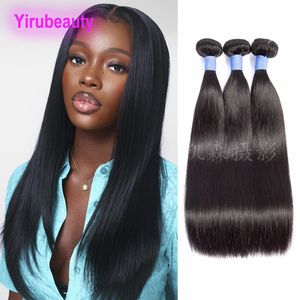 Yirubeauty Hair Extensions Peruvian Brazilian 12A Remy Straight 10-30in Lace Frontals Natural Color Weaves & Closures