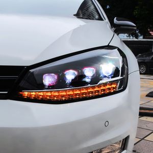 Araba Işık Farlar VW Golf 7 LED LED LED FAR MAVİ MAVİ DRL Gündüz Çalışan Işık Araç Aksesuarları Ön Aydınlatma