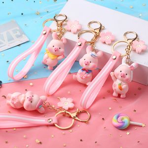 Windfall Lovely Animal Pig Keychain Ring Piggy Pingnder Carying Bag Decor Decor Presente