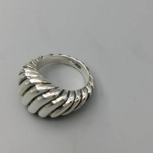 Katı 925 STERLING Gümüş Kadın Yüzük Pinky Ring Tasarım Markası Güzel Takı Noel Hediyeler Anneler Günü Hediyeler