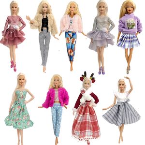 Doll Accessories NK1 Pcs Fashion Dress Outfit Casual Wear Shirt Party Skirt Modern Clothes For DIY house Toys JJ 221130