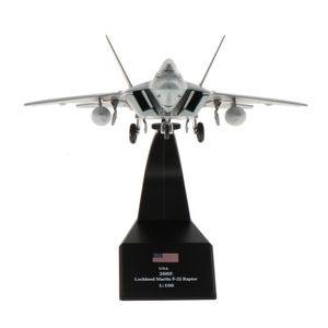 Diecast Model Araba 1 100 Ölçekli Amerikan F-22 Fighter Raptor Uçak Uçak Oyuncak Çocuk Hediyesi 221201