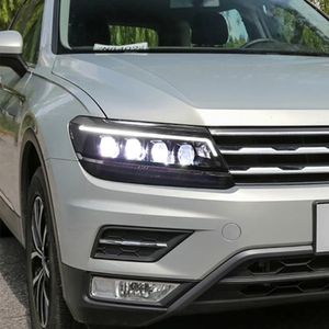 Araba Farlar Montajı Gündüz Koşu Işıkları VW Tiguan LED Far Far Başlatma Sinyali Animasyon Mavi Drl Head Lamba