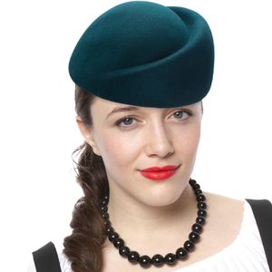 Beralar Lawliet Winte Şapkaları Kadınlar Moda Fransız Yün Air Hostesler Pillbox Fascinators Ladies A137 221130