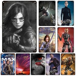 Alita Savaş Meleği Film Metal Boyama Paslı Cafe Ev Bar Pub Duvar Tabela Metal Tabelalar Dekoratif Levha Plak Man Cave 20cmx30cm Woo