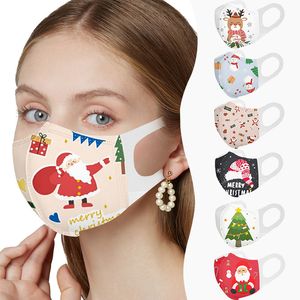 Yeni Noel Noel Baba Kn95 Maske 3D Üç Boyutlu Tek Kullanımlık Karikatür Üç Katmanlı Yetişkin Baskılı Yılbaşı Tatili