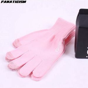 Модные унисекс iGloves, розовые перчатки для мобильного телефона, мужские, женские, зимние варежки, теплые перчатки для смартфона, 2 шт., пара, свободный размер