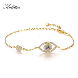 Bracciale a catena Kaletine Luxury Brand in argento sterling 925 Lucky Evil Eye Cz s per le donne Gioielli in oro giallo Best Friend Kltb073