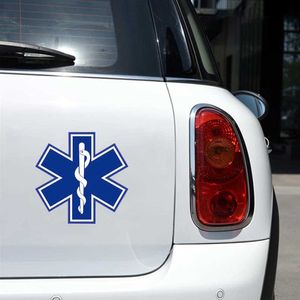 Araba Modifiye Metal Sticker Yaşam Yıldızı Mavi Acil Ambulans Rozeti Araba Yan Çamurluk Bagaj Dekorasyon Aksesuarları