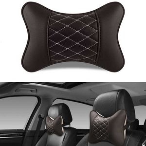 Universal Car Neck Pillows Both Side Pu Leather Pack Headrest for Head Pain Relief Filled Fiber