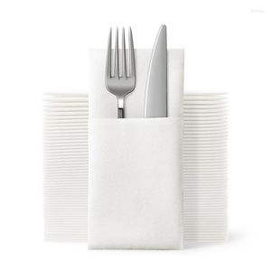 Masa Peçeti 50 PCS Tek Kullanımlık Kalınlaştırılmış Toz Boş Kağıt Bez Yemek Mat Batı Restoran El Knife ve Çatal Çantası