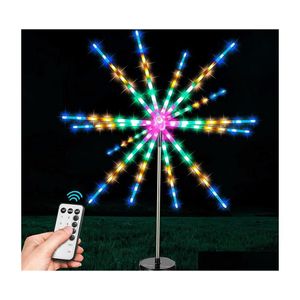 LED String Firework Meteor Dize Işıkları Uzaktan Kumanda 8 Mod RGB Sıcak Beyaz Bahçe Dekorasyon Su Geçirmez Noel Açık Batte DHSO9