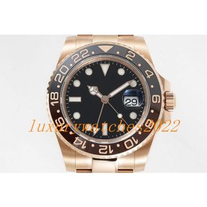 GS Fabrika İzle GMT II 40mm V4 Cal.3285 Entegre Hareket 904L Paslanmaz Altın Kaplama Sappire Cam Süper Kaliteli ETA kol saatleri