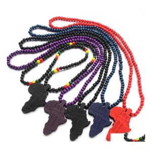 Ожерелье из бисера Африка Ожерелье Золотое Цвет Подвесная цепь Африканская карта подарок для мужчин/женщин Эфиопские ювелирные украшения.