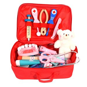 Kitchens Play Food Kids Wooden Pretend Doctor Educational Toys Role ing Toy for Children Simulation Medicine Chest Set 221202