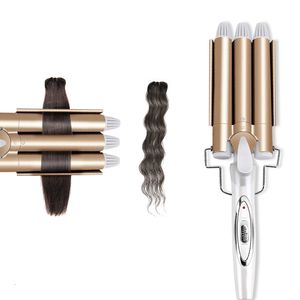 Керлинг Irons Professional Hair Tools Iron Ceramic Triple Barrel Styler Waver Styling Curlers Electric 221203