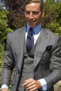 Erkekler Suits Blazers Yakışıklı 3 Parça Açık Gri İş Moda Giyim Damat Düğün İnce Fit Smokin 221202