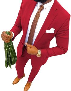 Erkek Suit Blazers Solovedress Western Red Fit Dating Seyahat Kampüsü Partisi Düğün XS S Özel Renk Boyutu 221202