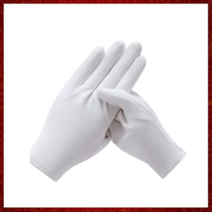 ST917 1 Çift Beyaz Eldivenler Pamuklu Eldivenler Kuru Eller İçin Eldiven İşleme Film Spa Eldivenleri Tören Teftiş Eldiven