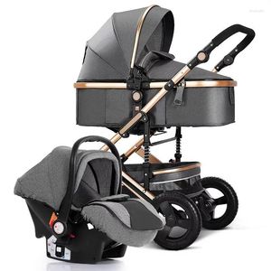 Luxury 3-in-1 Baby Stroller - High Landscape Pram with Four Wheels, Convertible Pushchair, Adjustable Trolley in Multiple Colors