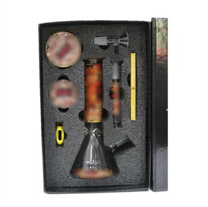 Personalisiertes Design Glasbong Shisha-Kit dickes Wasserrohr mit Kräutermühle Lagertank Zubehör Bongs Set Designer