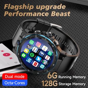 4G SIM -карта Smart Watch 6G 128G Octa Cores HD Camera Android 10 Dual CPU GPS Men Smart Wwatch для iOS Android